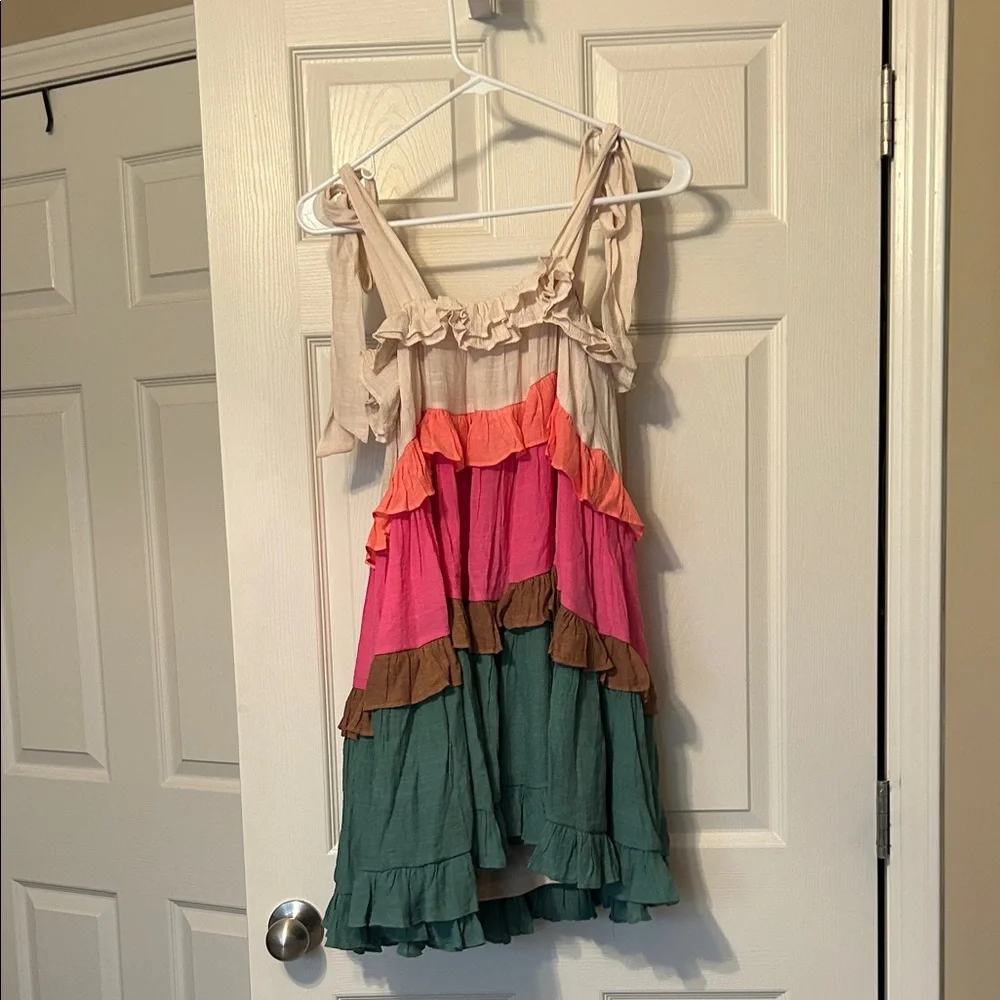 Aakaa Cream Ruffled Dress - Picture 3 of 3